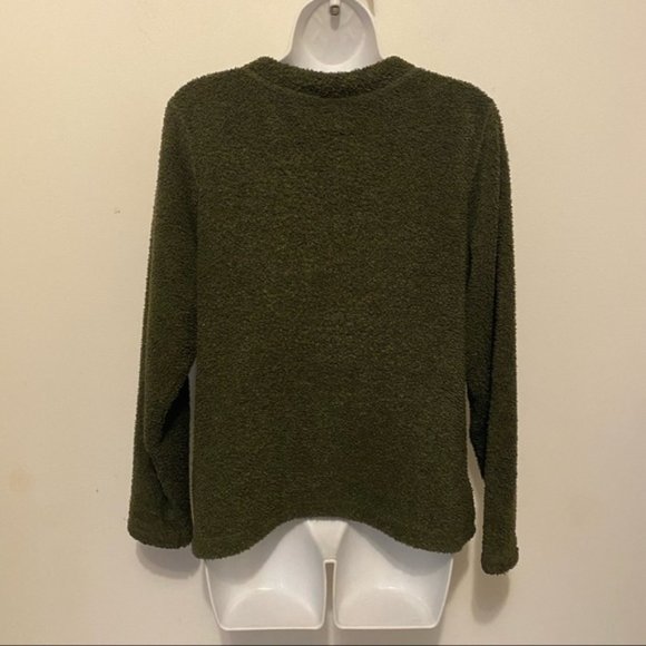 Vintage ALPS Olive button down Fuzzy cardigan Jacket size large - Picture 14 of 16